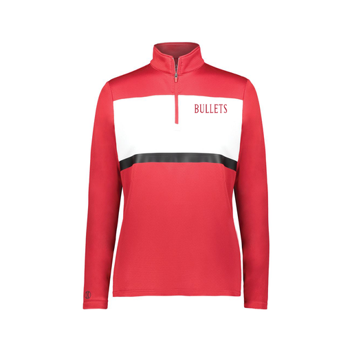 [222791.408.XS-LOGO2] Ladies Bold 1/4 Zip Pullover (Female Adult XS, Red, Logo 2)