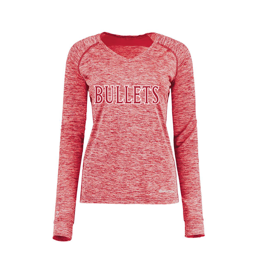 [222770.T20.XS-LOGO2] Ladies Electric Long Sleeve Shirt (Female Adult XS, Red, Logo 2)