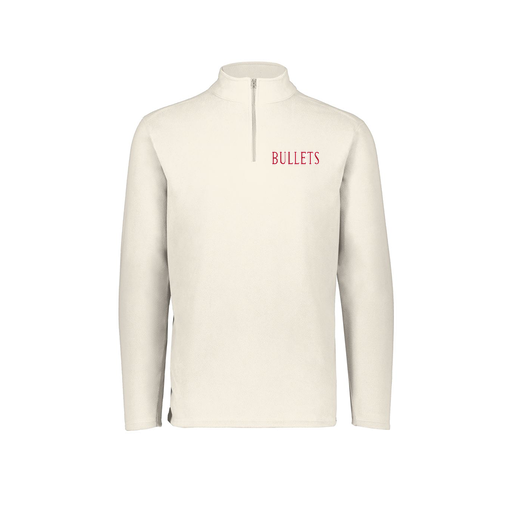[6863.53T.XS-LOGO2] Men's MicroFleece 1/4 Zip Pullover (Adult XS, White, Logo 2)